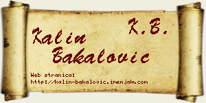 Kalin Bakalović vizit kartica